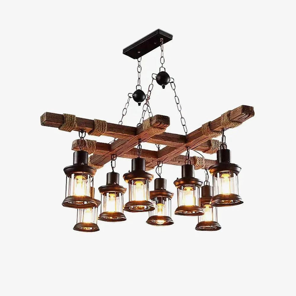 Functional Vintage Wood Glass Chandeliers Official
