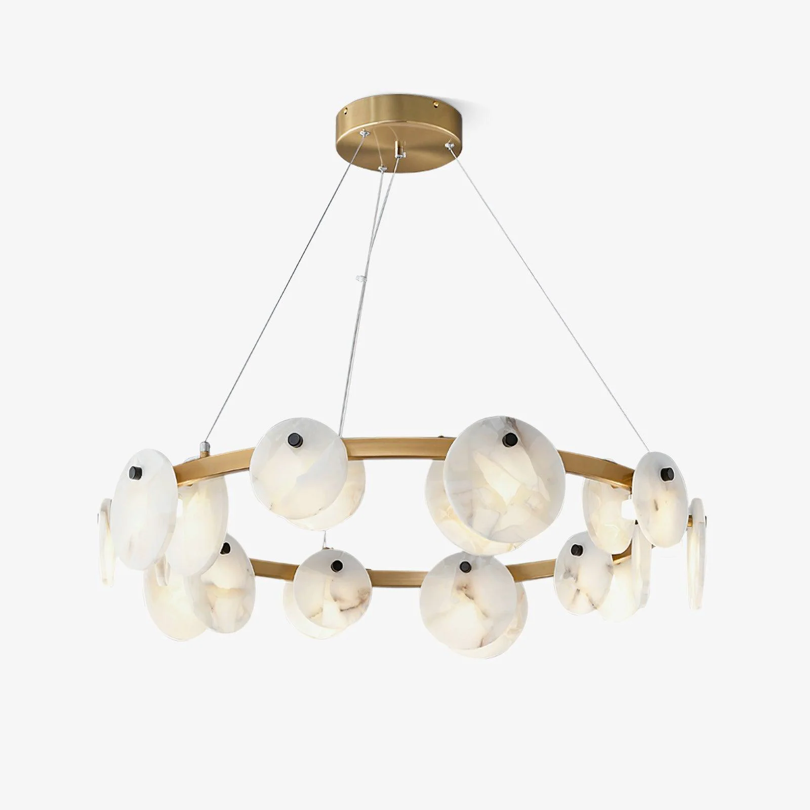 Top-Quality Trinidad Alabaster Chandelier Detailed