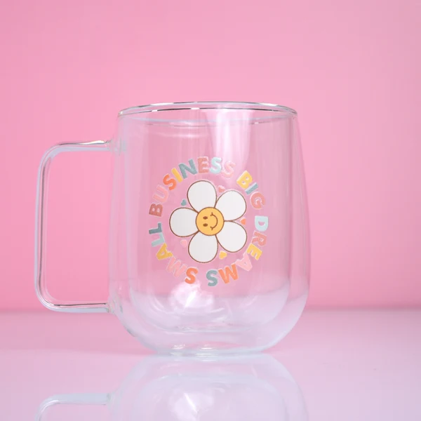 Artisan Big Dreams Small Business Double Wall Glass Mug Official