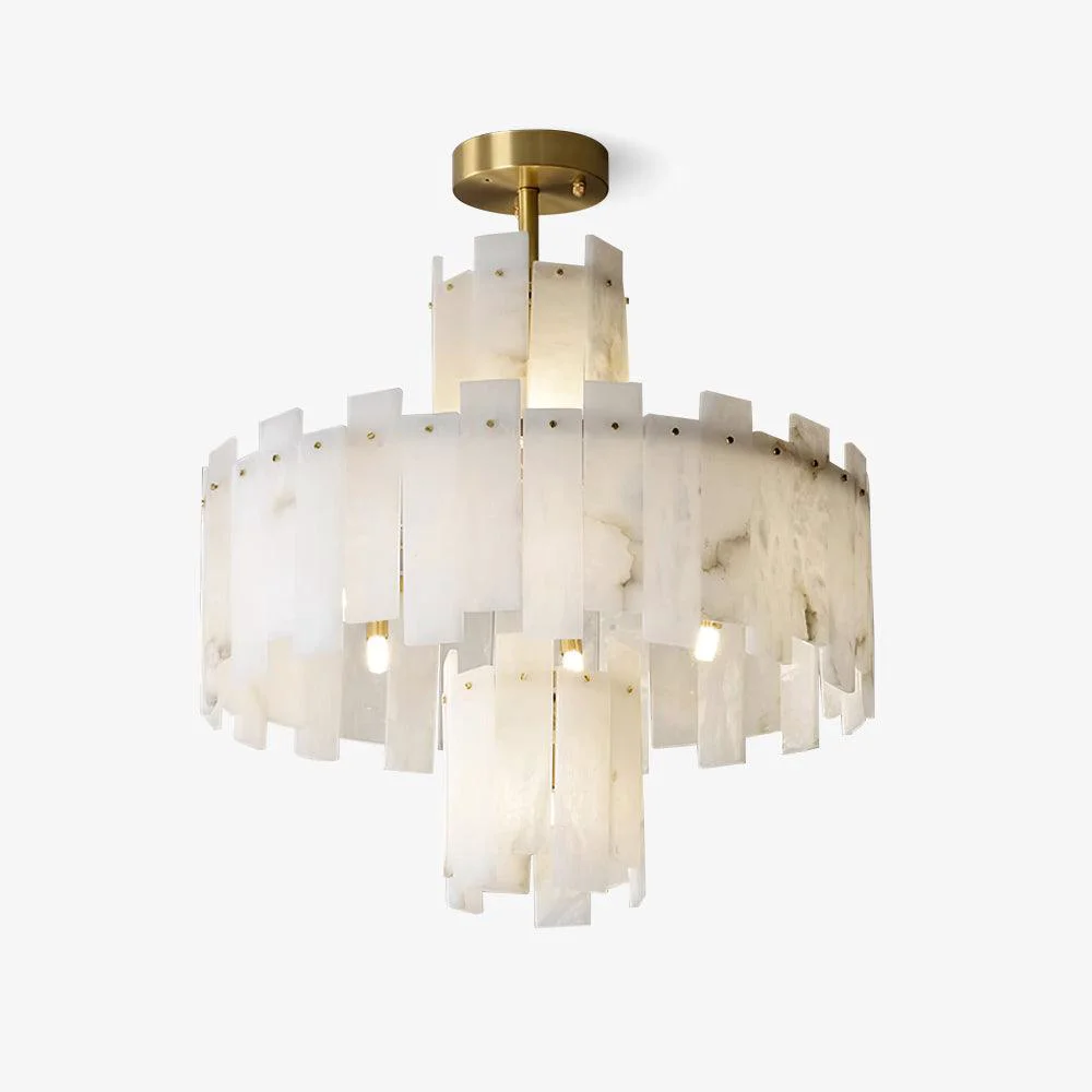 Fine Crafted Regina Alabaster Chandelier High-Grade