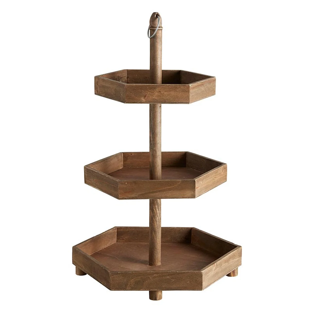 Easy-to-Use Wooden 3-Tier Hexagon Stand Genuine