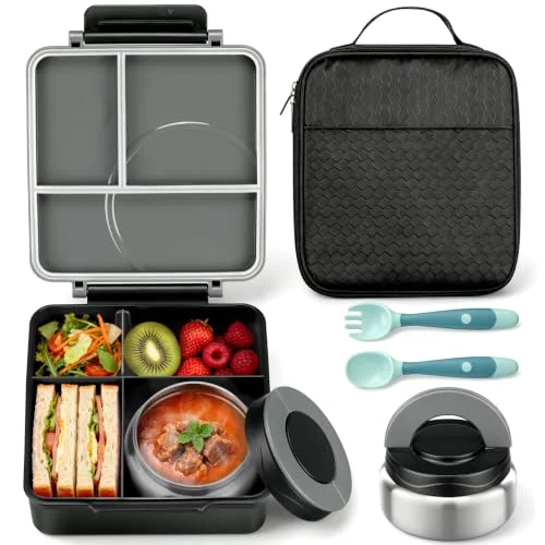 Elite Bento Lunch Box for Kids with 8oz Soup Thermo Lunch Bag Contemporary