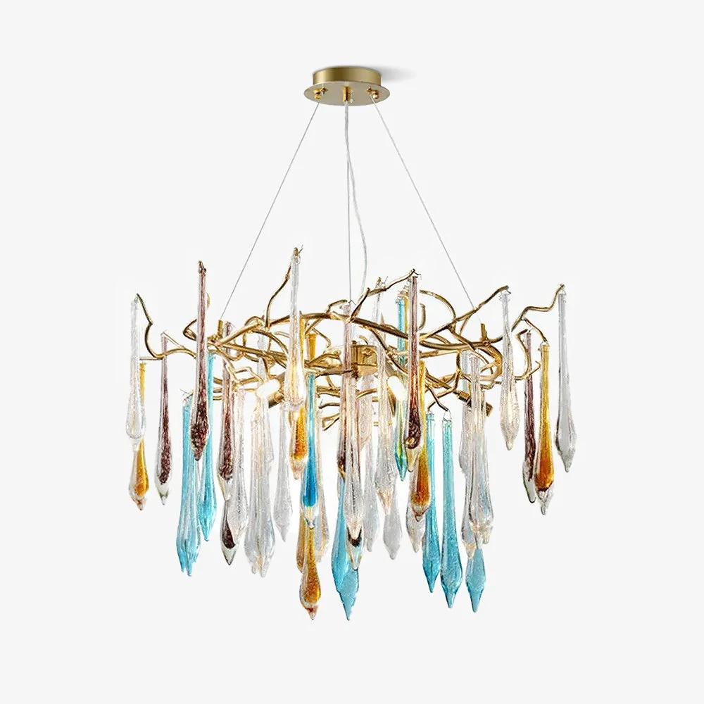 Top-Quality Gold Round Teardrop Chandelier Smooth