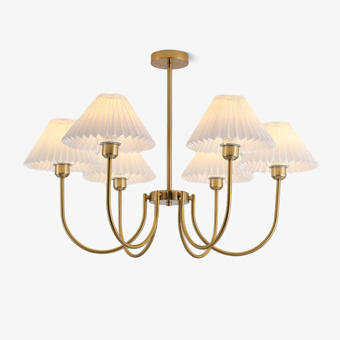 Traditional Lenore Pleated Chandelier Smart