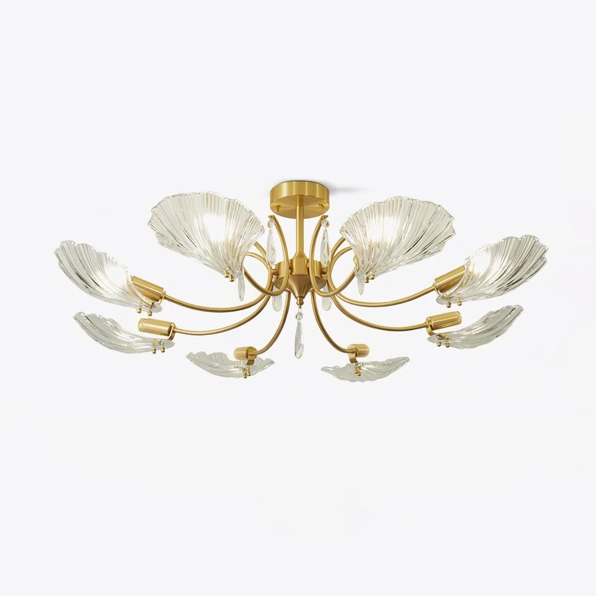 Elegant Shell Brass Ceiling Lamp Comfortable