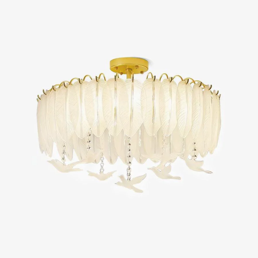 Flexible Glass Feather Ceiling Light Classic