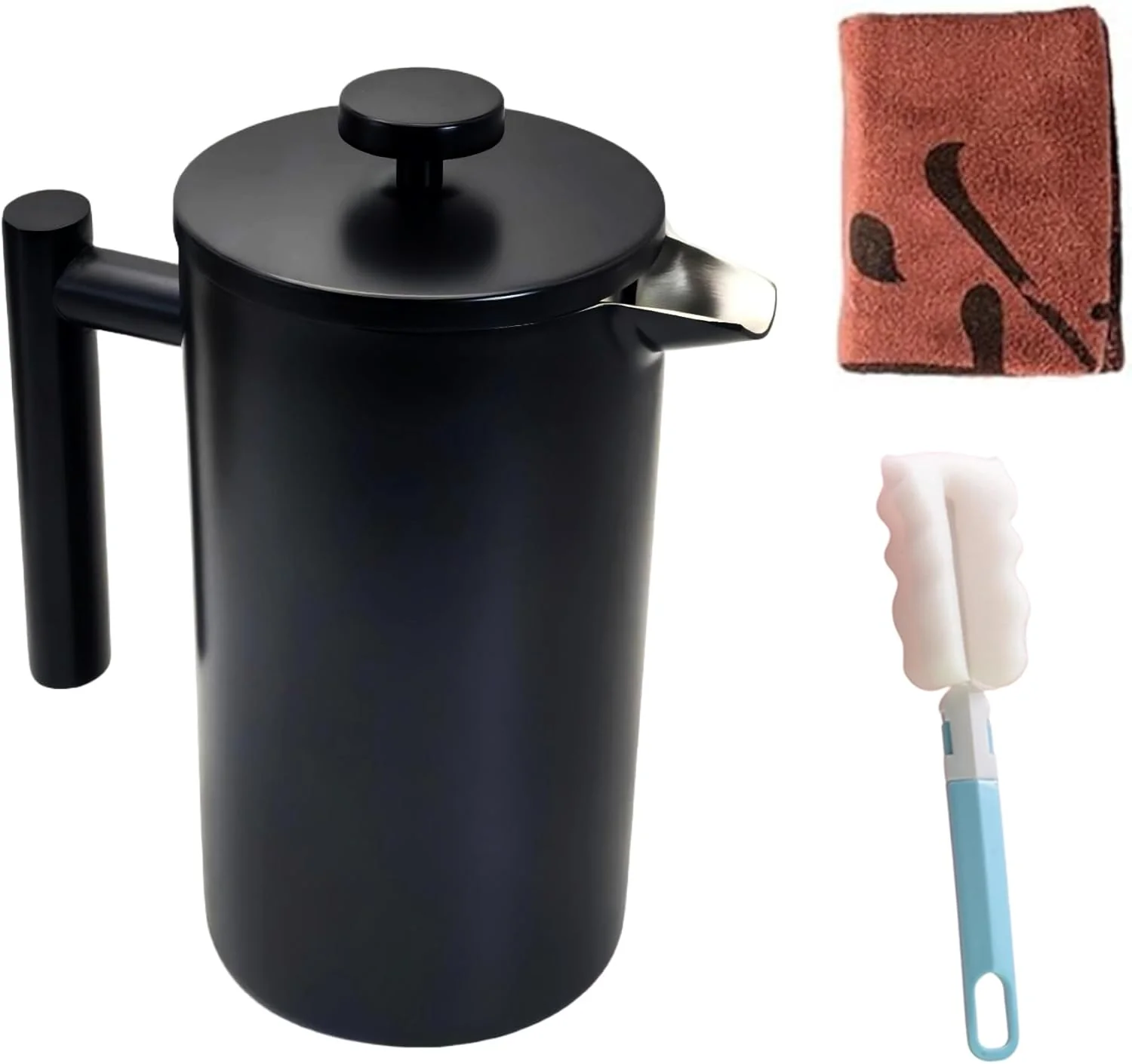 Organic YJX 34oz Coffee Maker Stainless Steel French Press 1 Liter Camping Coffee Pot Tea Maker 34 Ounce Travel Coffee Presses Functional