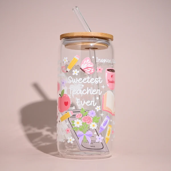 User-Friendly Cute Teacher Plastic or Glass Tumbler Effective