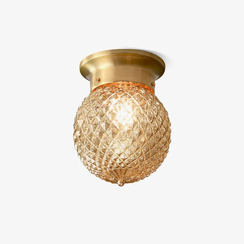 Pure Reeded Globe Flush Ceiling Light High-End