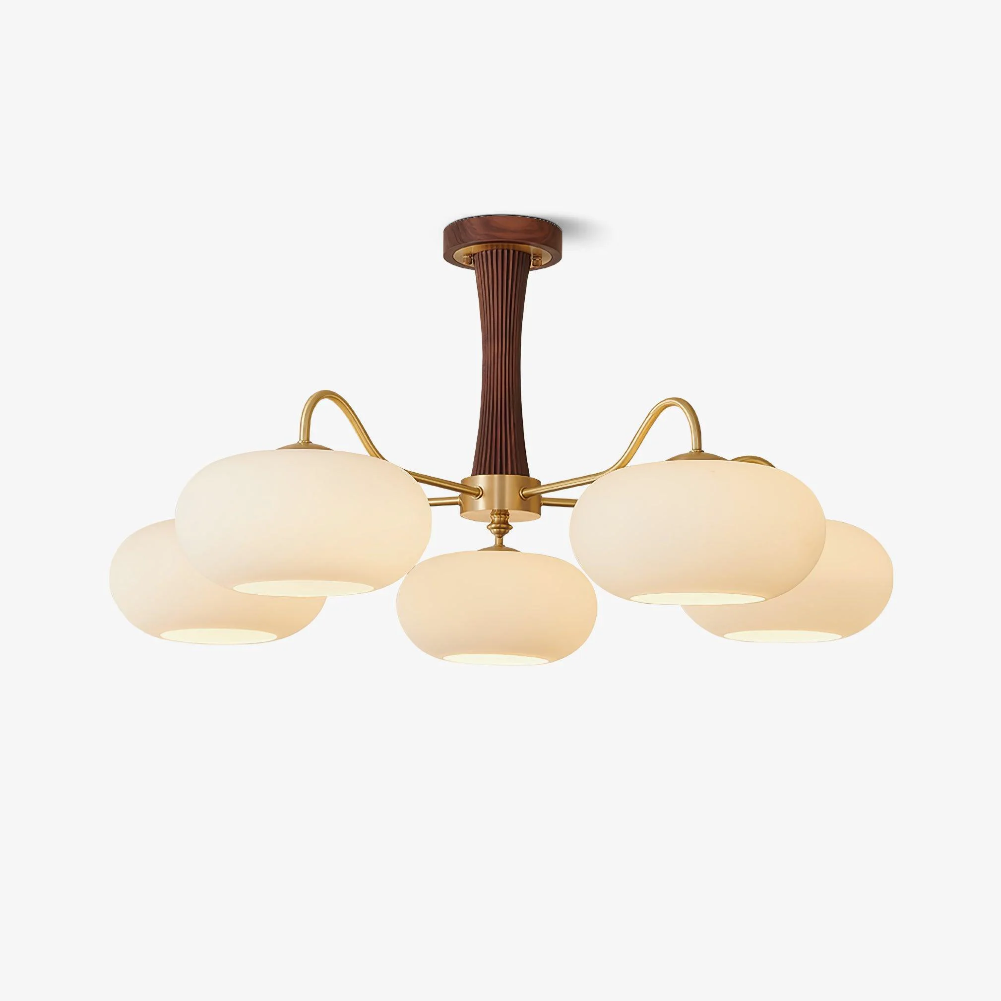 Smart Brass Wooden Persimmon Ceiling Lamp Original Design