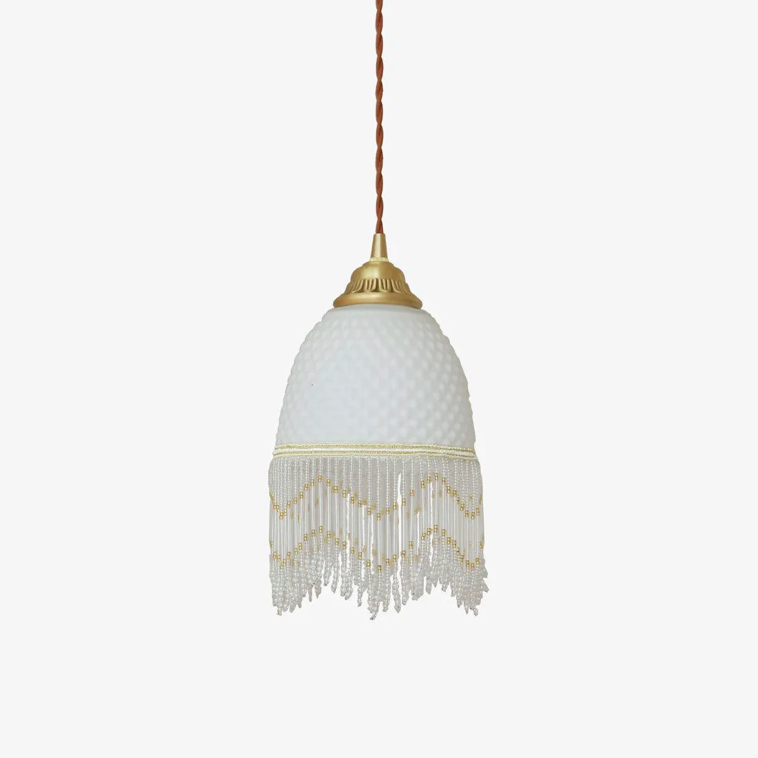 Lightweight Mesh Tassel Glass Pendant Light Safe