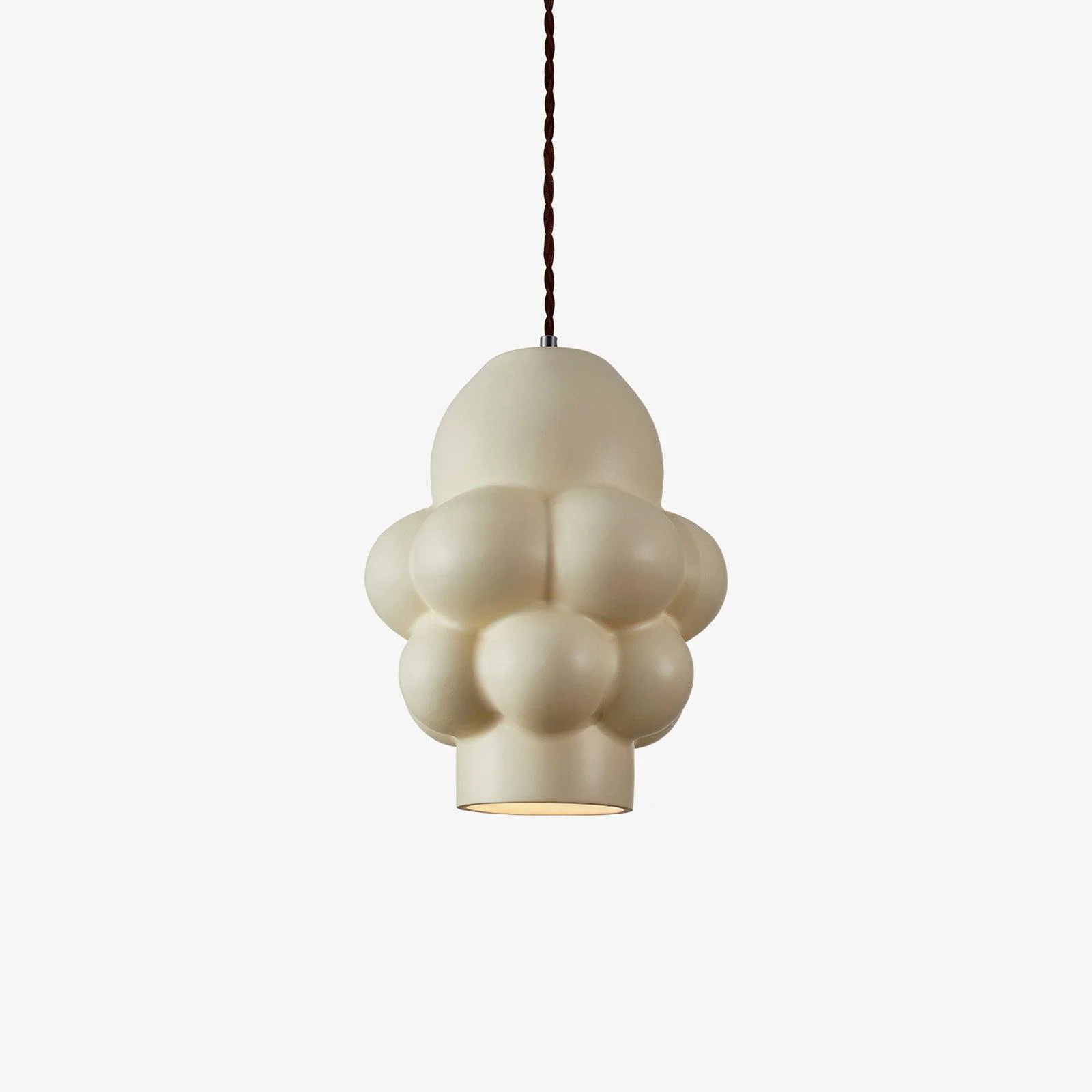 Convenient Resin Cream Pendant Lamp Casual
