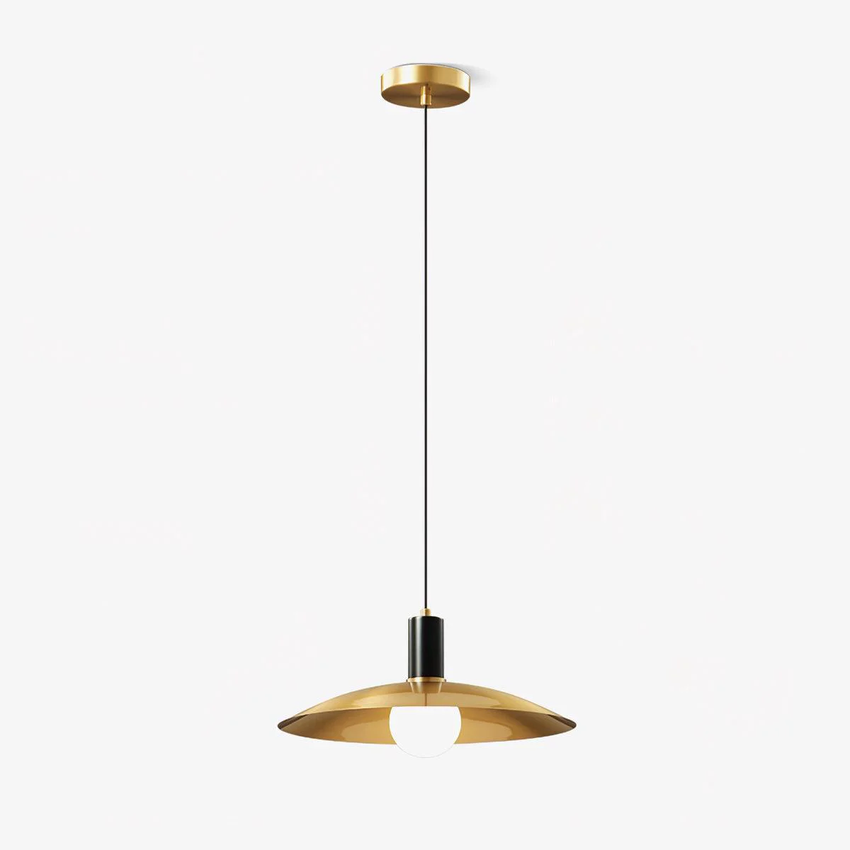 Prestigious Brass Flared Pendant Lamp Detailed