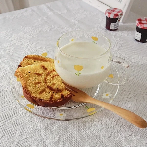 Outstanding Tulip Tempered Glass Dinner Plate Tea Set Clean