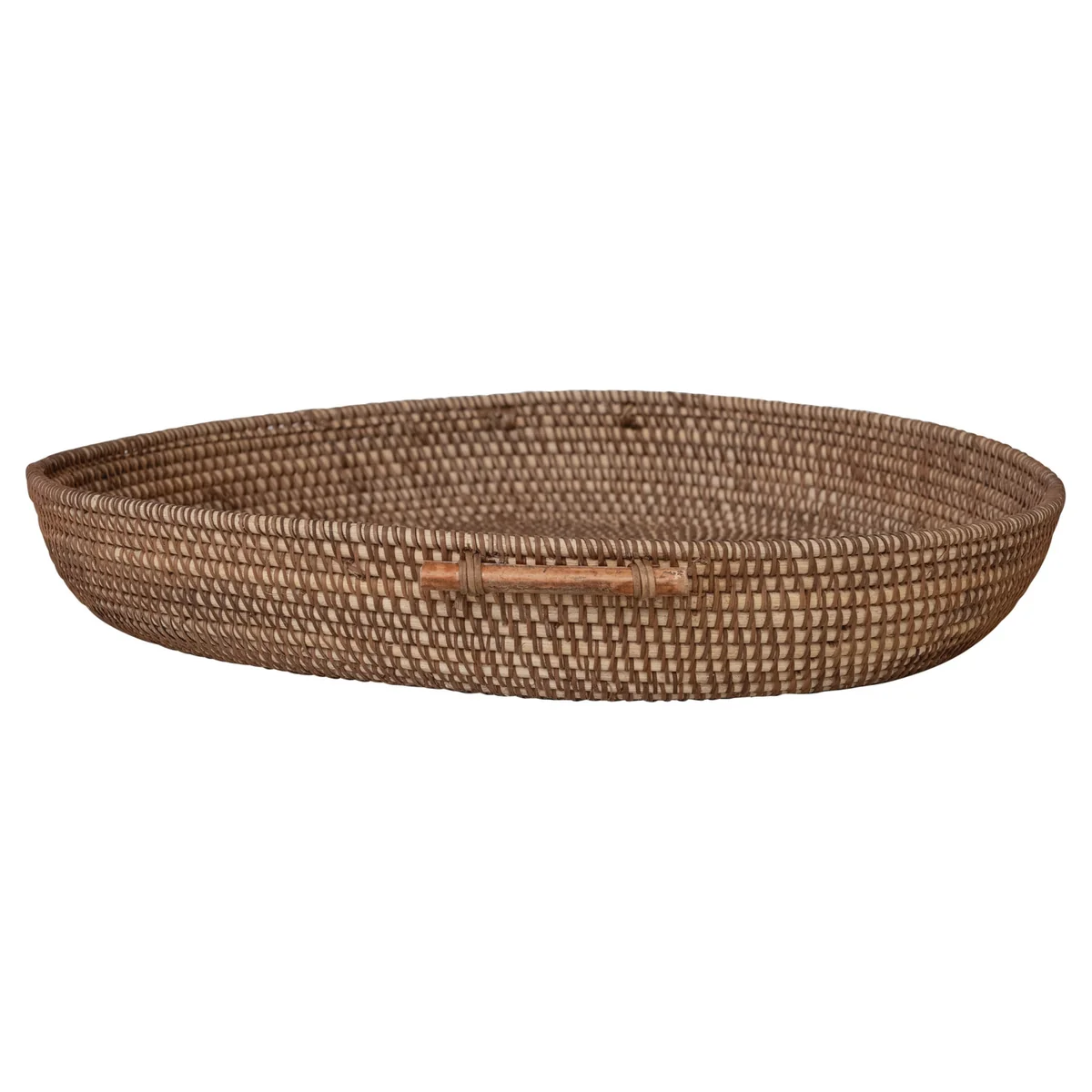 Outstanding Decorative Woven Rattan Tray w Handles Natural High-Quality