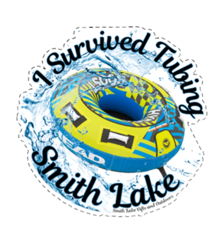 Exclusive I survived Tubing Smith Lake – 3.75 Sticker Recyclable