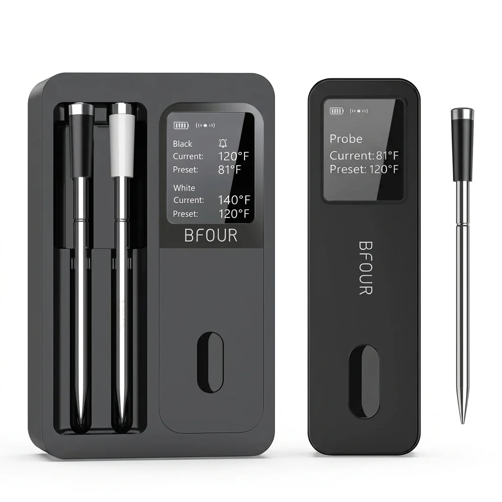 User-Friendly Wireless Meat Thermometer IP67 1 or 2 Probes Sustainable