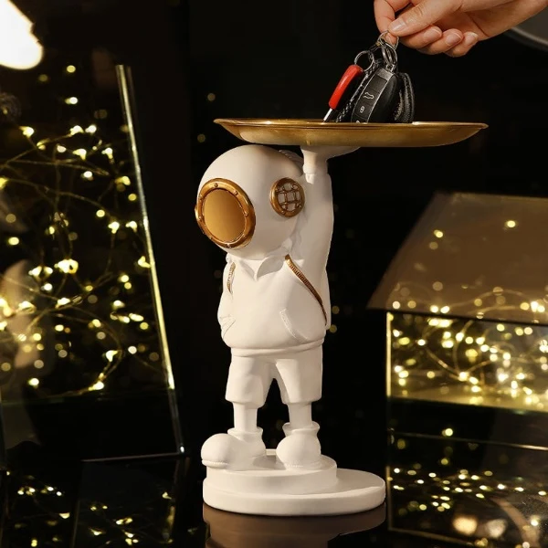 Detailed Astronaut Decorative Storage Tray Functional