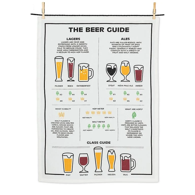 Fine Crafted The Beer Guide Tea Towel Healthy