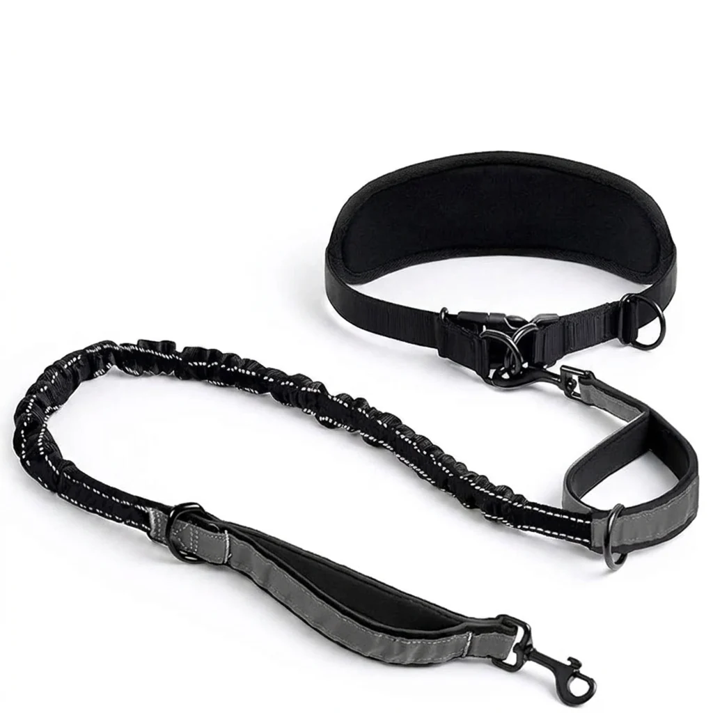 World-Class Hands- Dog Lead Waist Belt with Bungee Reflective Soft
