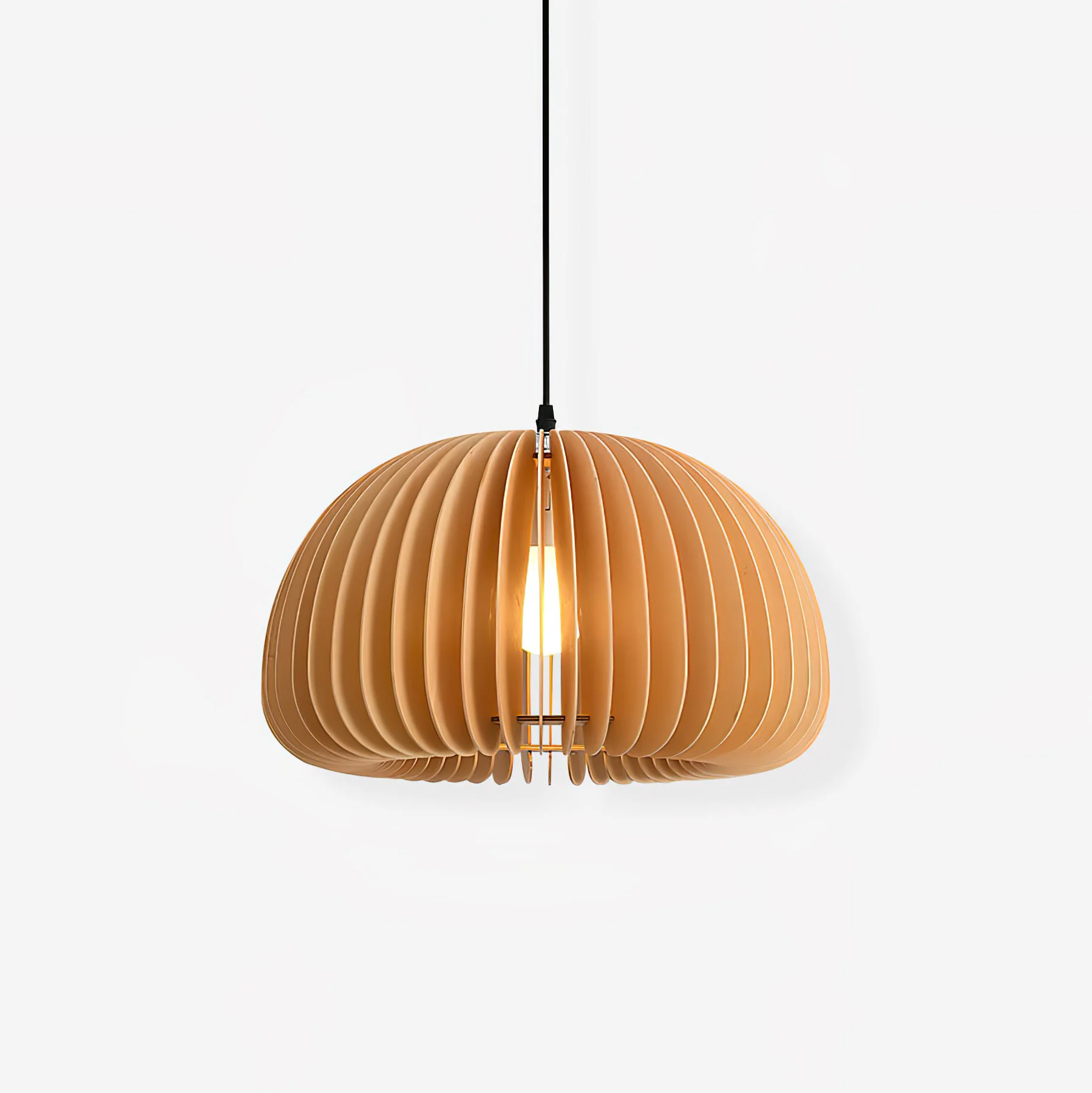 User-Friendly Wooden Pumpkin Pendant Lamp Smart