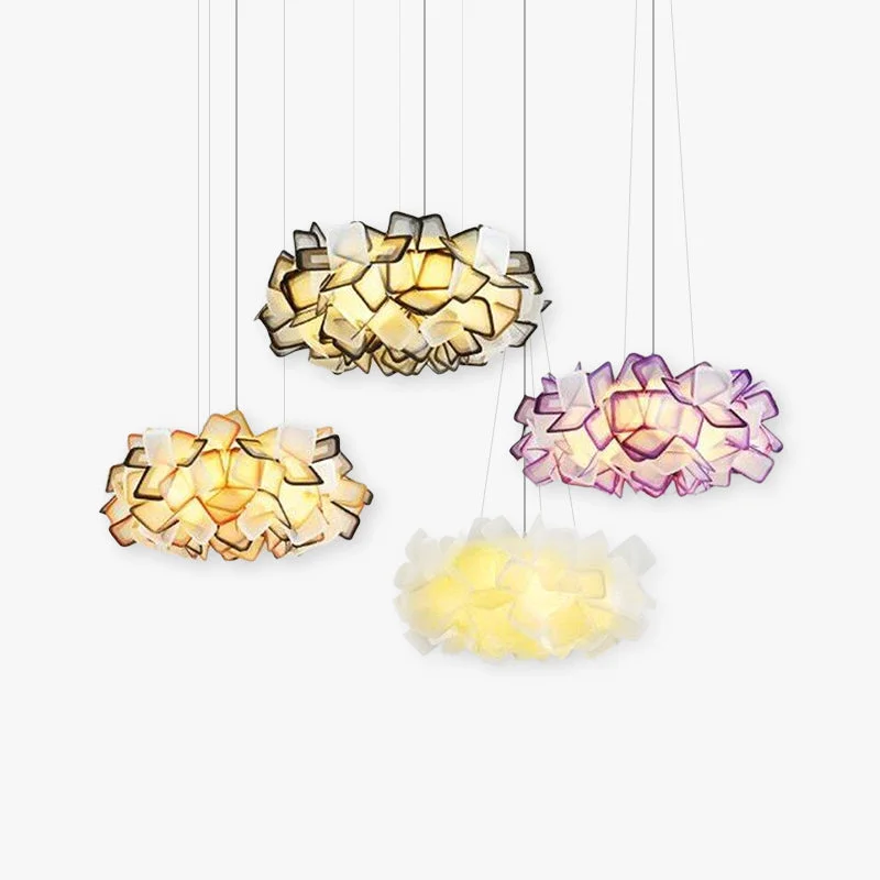 Premium Material Bella Modern Decorative Flower Acrylic Pendant Light Black Blue Relaxed