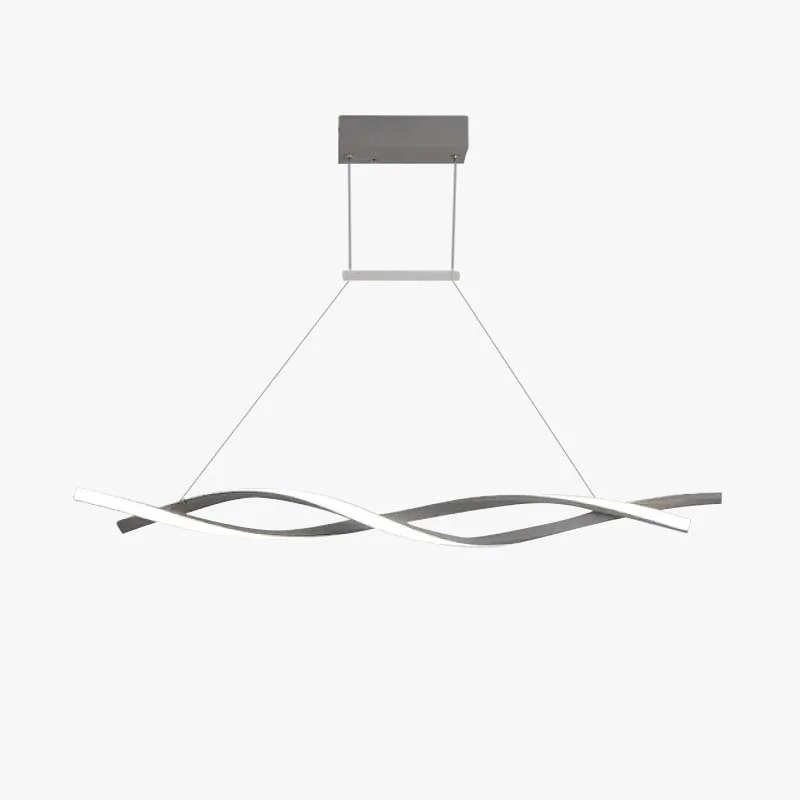 High-End Pendant Light Linear Double Wave Modern Metal Black Gray Bedroom Fast