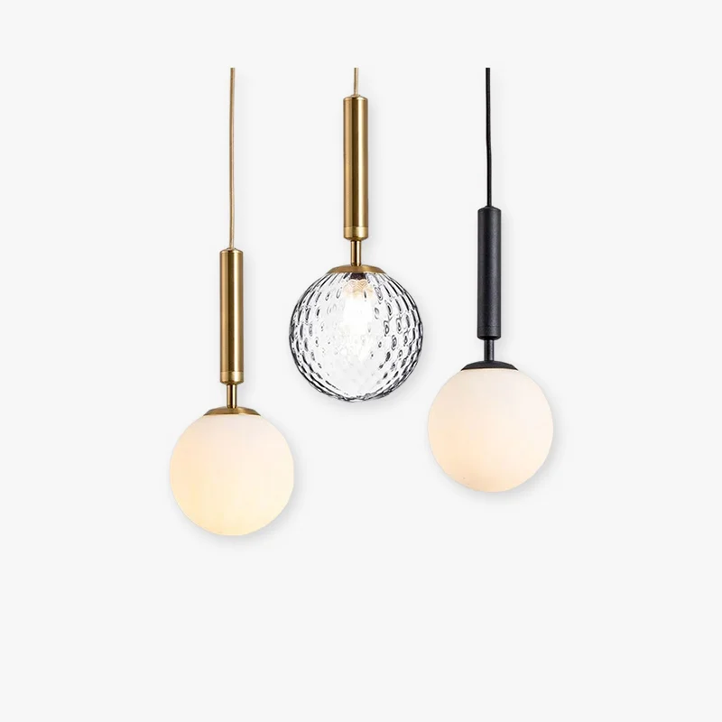 Premium Valentina Modern Glass Ball Pendant Light White Clear Fine Crafted