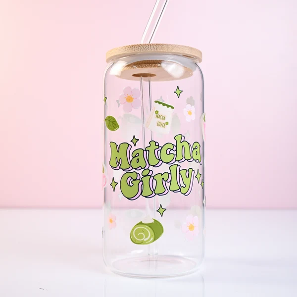 Proven Matcha Girly Plastic or Glass Tumbler Functional