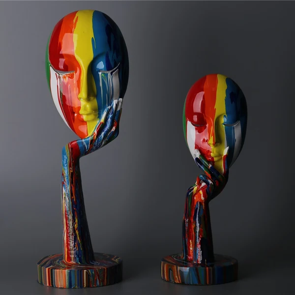 Dependable Colorful Thinking Face Decorative Figurine Long-Lasting