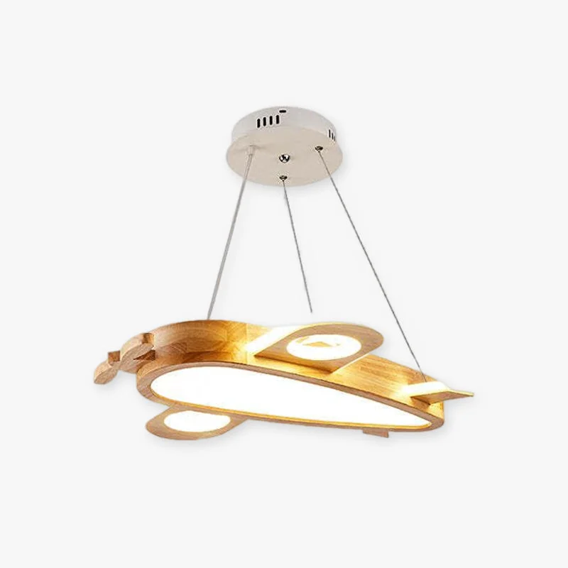 Traditional Minori Modern Natural Creative DIY Children Airplane Shape Acrylic Pendant Light Wood Dependable