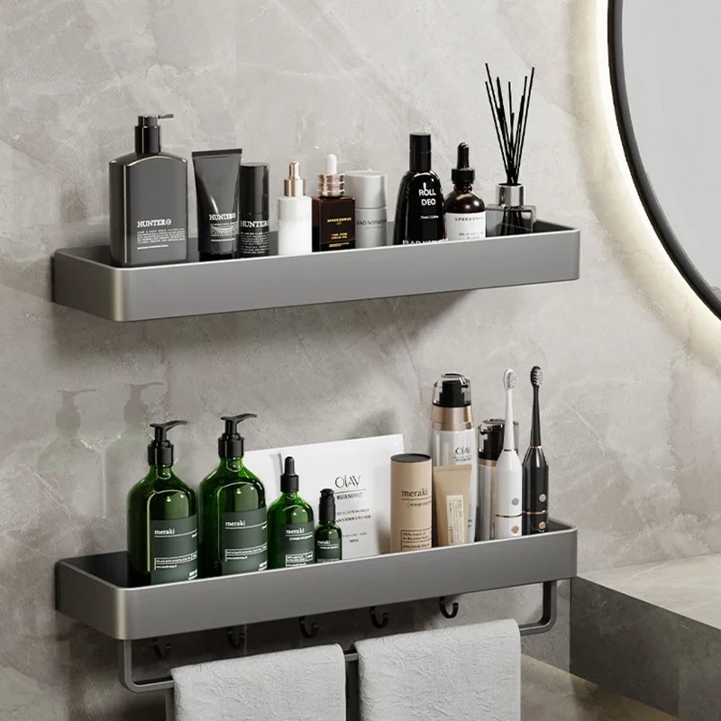 Elegant No-Drill Aluminium Towel Shelf with Drainage Innovative