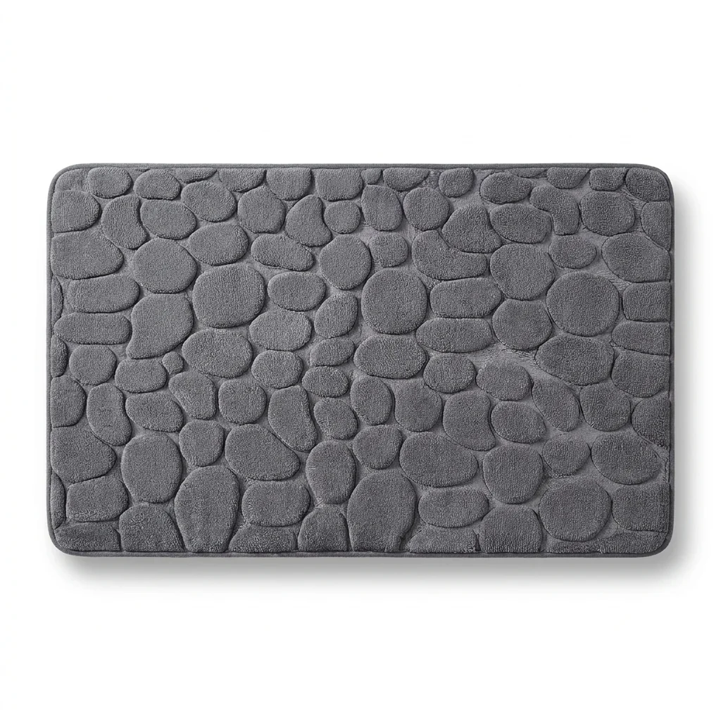 Quality Quick-Dry Embossed Bath Mat with Non-Slip Grip Healthy