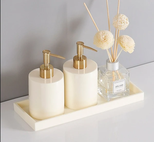 Smooth Beige Color Luxury Bathroom Accessory Set Long-Lasting