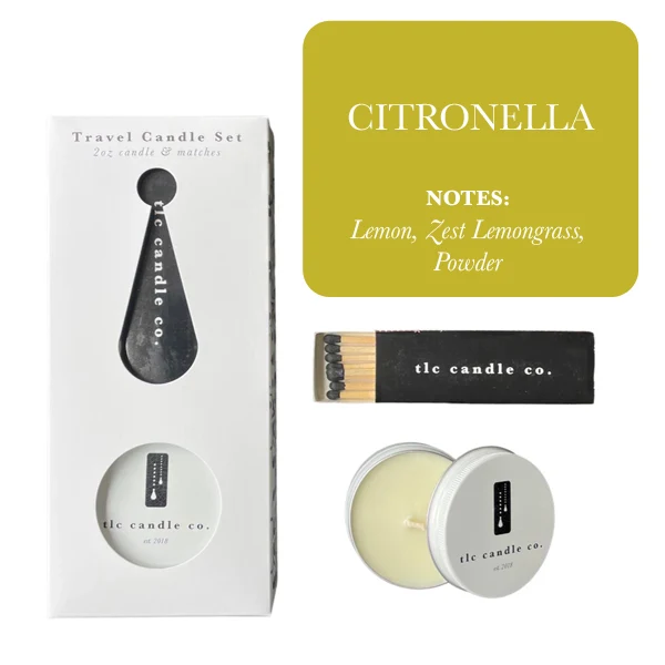Excellent Travel Candle with Matches – Citronella Luxury