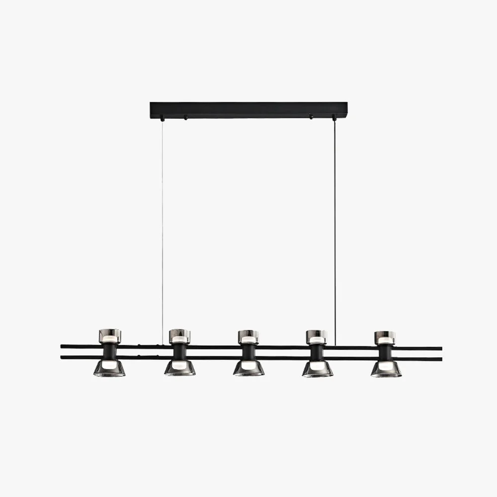 Genuine Evette Modern Linear Linear Metal Pendant Lamp Black Golden Pure
