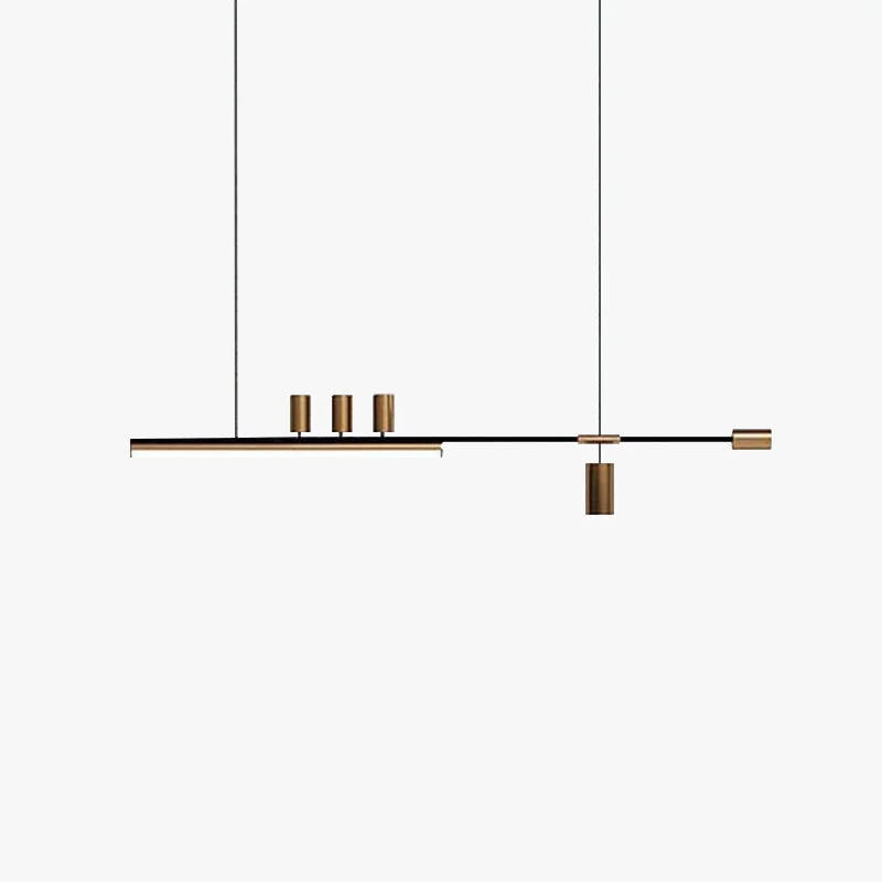 Unique Edge Modern Minimalist Liner Metal Acrylic Pendant Light Gold Black Fine