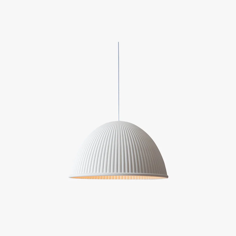 Official Morandi Modern Semi Resin Pendant Light Gray Black White Detailed