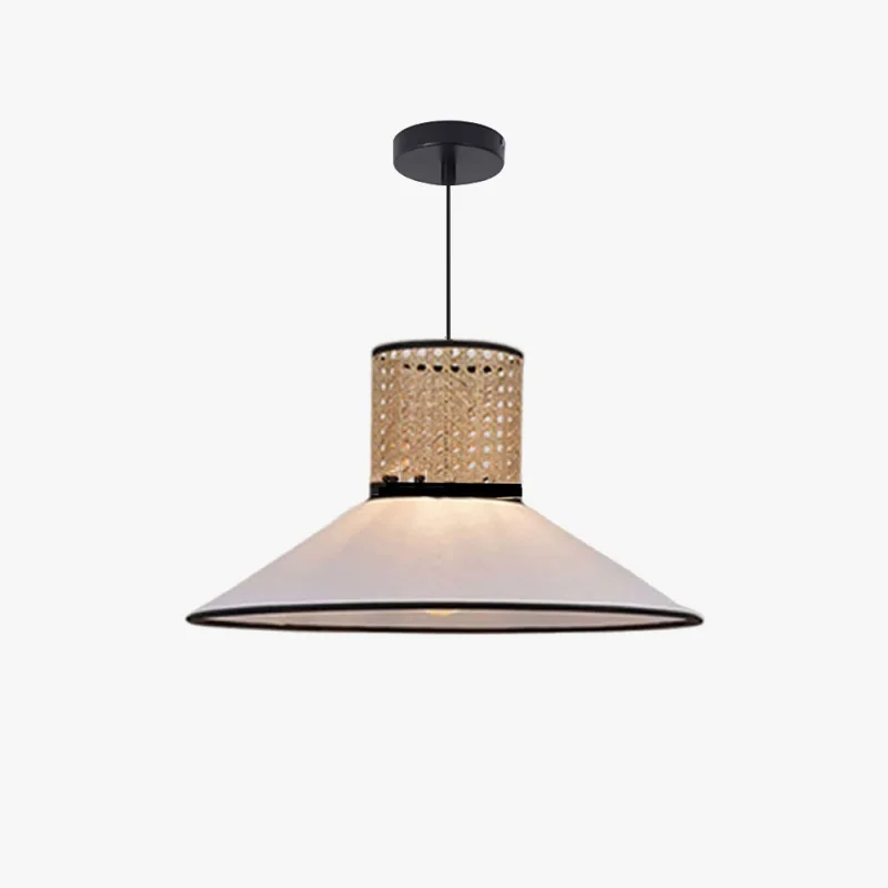 Unique Ritta Modern Rattan FabricPendant Light White Recyclable