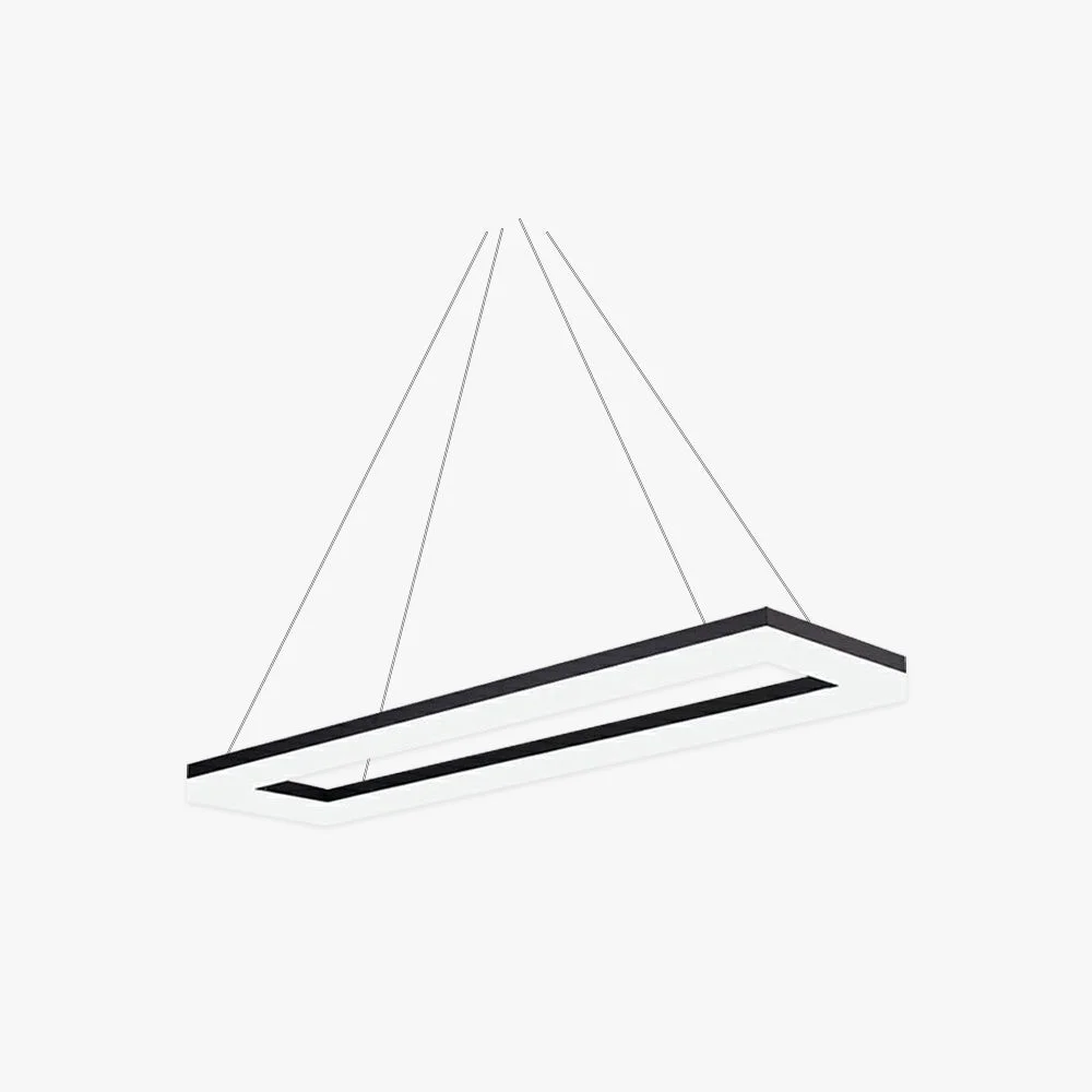 Flexible Bouvet Nordic Rectangular Led Pendant Light Black White Acrylic Solid