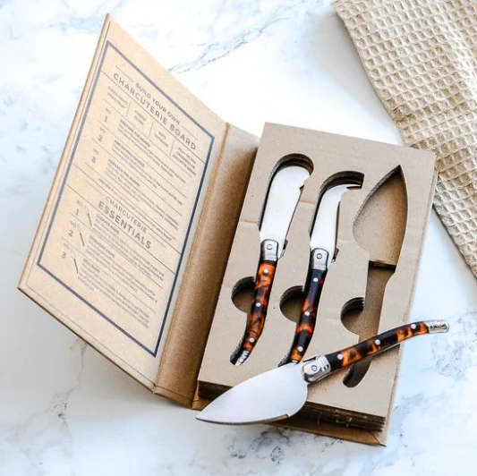 Reliable Tortoise Shell Cheese Knife 3-piece Gift Set Fine