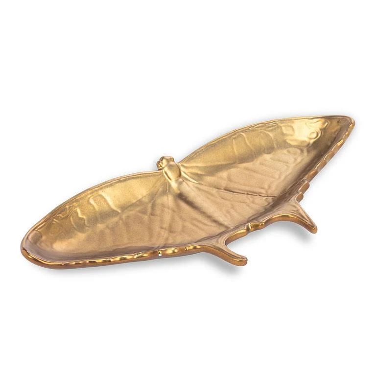 Elite Ceramic Matte Gold Butterfly Dish Enhanced