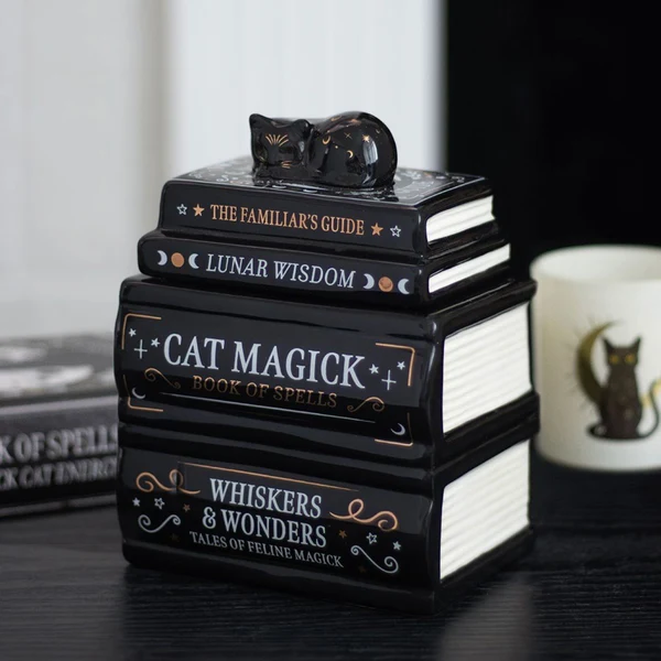 Dependable Black Cat Book Stack Tealight Warmer Carefully Designed