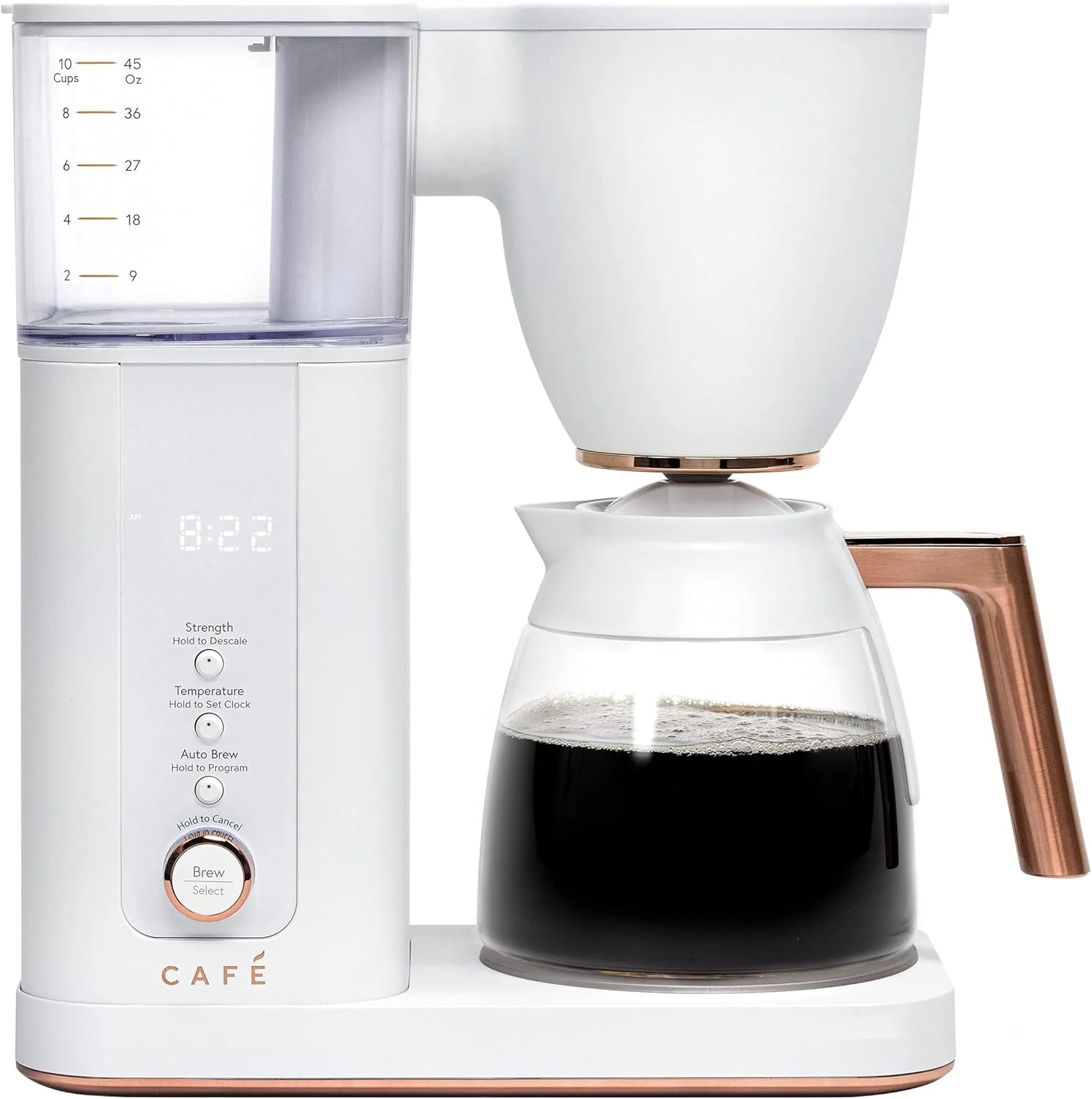 Reusable Café Specialty Drip Coffee Maker 10-Cup Glass Carafe WiFi Enabled Voice-to-Brew Technology Smart Home Kitchen Essentials SCA Detailed
