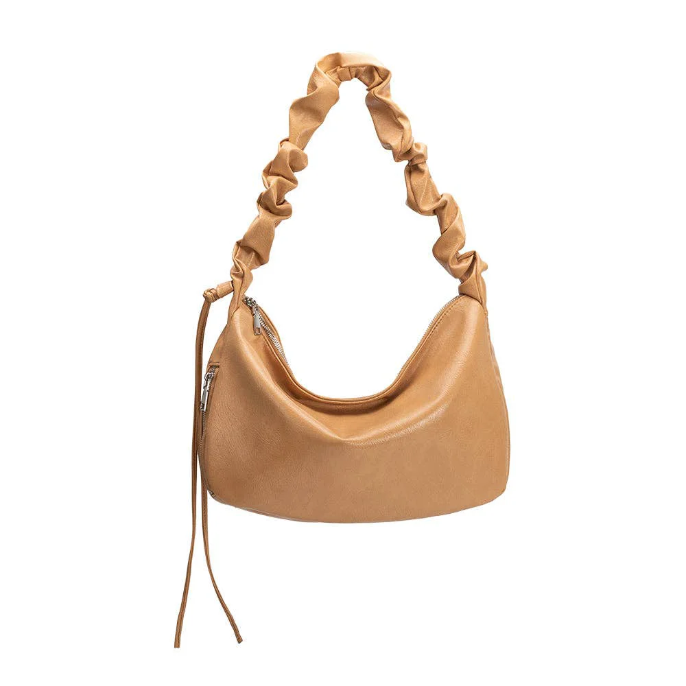 Verified Reign Tan Vegan Leather Shoulder Bag Modern