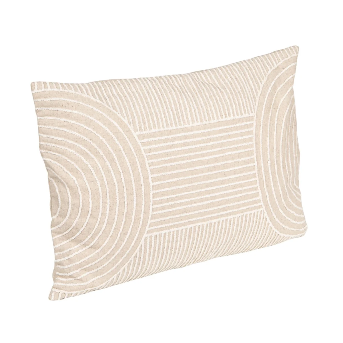 Dependable Cotton Blend Embroidered Lumbar Pillow with Geometric Stripes High-Quality