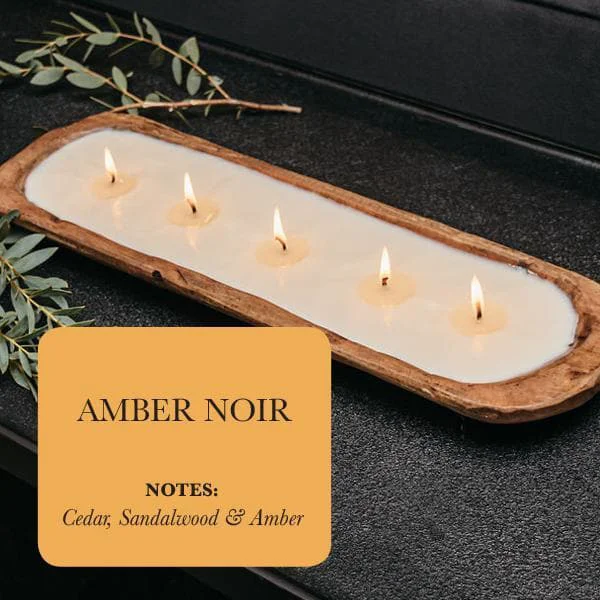 High-Performance 5-Wick Dough Bowl Soy Candle – Amber Noir World-Class