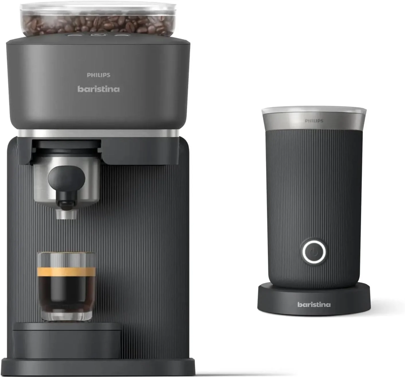 Trusted Philips Baristina Espresso Machine Milk Frother Bundle. espresso. Compact coffee machine portafilter grinder Cafe Crema Consistent