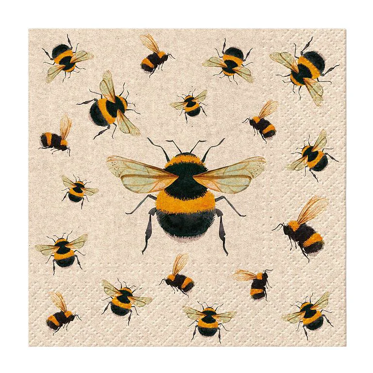 Organic Bumble Bee Cocktail Napkins 20 pack Responsible