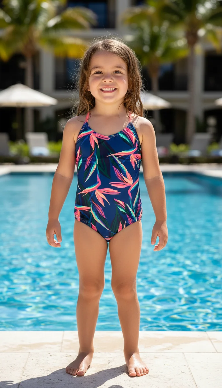 Organic Jantzen Girls Floral One Piece Swimsuit Sophisticated
